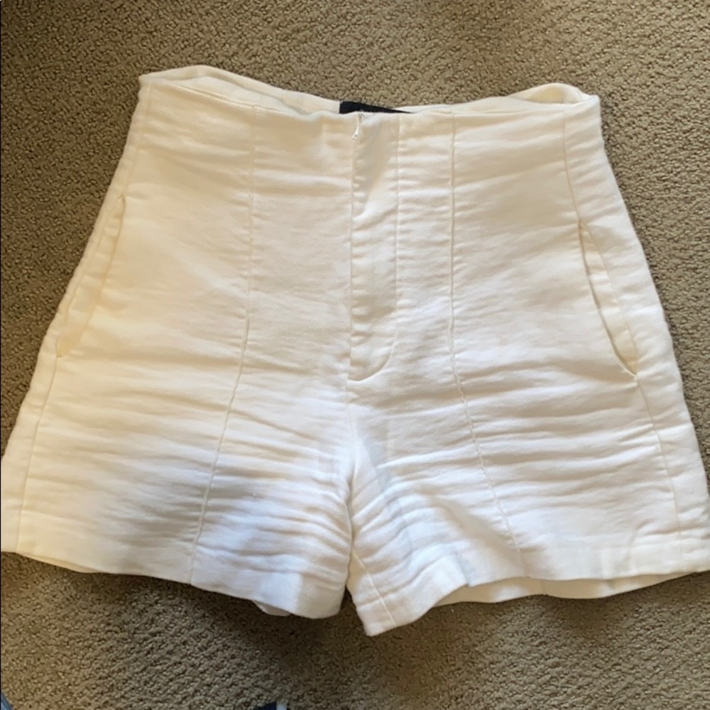 Woman white shorts